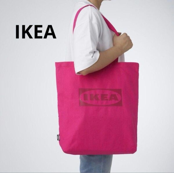 IKEA イケア EFTERTRDA エフテルトレーダ トートバッグ ピンク 1枚 エコバッグ