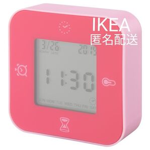 イケア KLOCKIS クロッキス 時計 /温度計 ピンク 1個