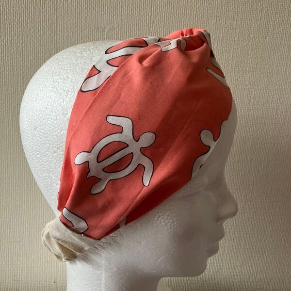ハワイアン カメ柄 ハンドメイド クロスターバン