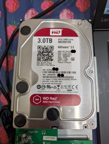 Western Digital WD Red 3TB NAS用HDD WD30EFRX バルク 2024年12月製造