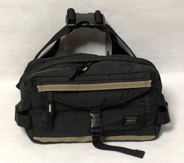希少 廃盤モデル PORTER ポーター 吉田カバン ナイロンリップ ボディバック ウエストバッグ ブラック