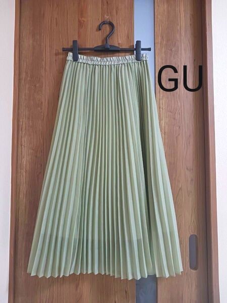 GU プリーツスカート ウエストゴム ミント グリーン サイズ表記S サイズ感M