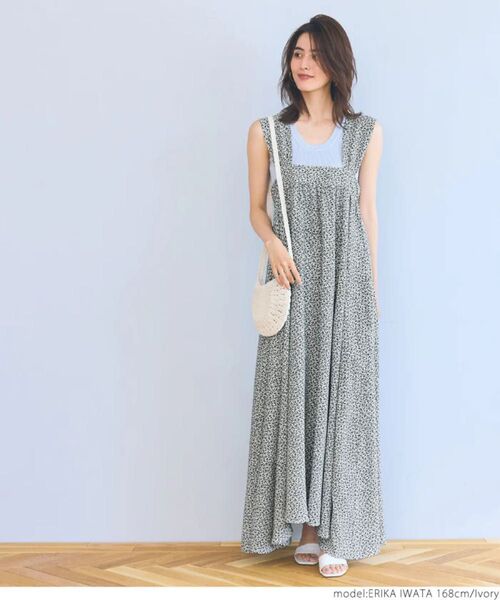 coca 2024SS ロングワンピース 小花柄 バックリボン
