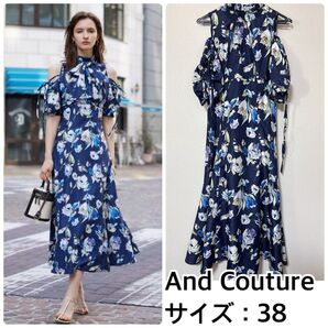 And Couture アンドクチュール シャーベットフラワープリントワンピース