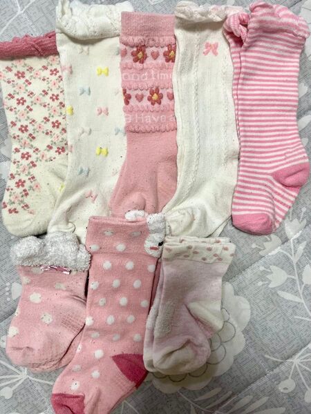 ピンク系ベビー靴下8足セット 9cm〜14cm 靴下 ソックス くつした 女児 キッズ 女の子靴下