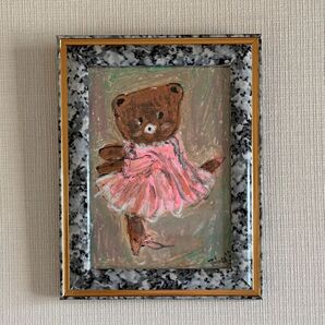 絵画。原画【バレエを踊る熊ちゃん】