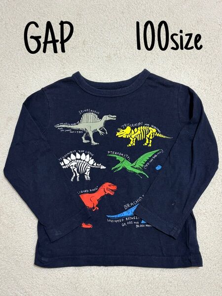 GAP 恐竜柄ロンT 100size ネイビー