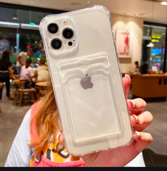 iPhone11Pro ケース カード入れ 推し活 写真 クリア 透明 スマホ カバー プリクラ 収納 ポケット 韓国