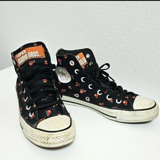 【レア】コンバース ハイカットオールスター スーパーマリオコラボ 24cm スニーカー ブラック CONVERSE