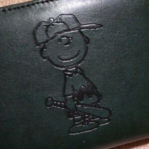 チャーリーブラウン 二つ折り財布 グリーン