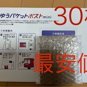 ゆうパケットポストmini 匿名配送 封筒 ゆうパケット ゆうパケットポストミニ 送料 郵便局 郵便 即日配送 30枚