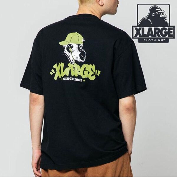 お洗濯のみ●エクストララージ XLARGE タギングロゴ 半袖Tシャツ メンズ Sブラック 女の子にも