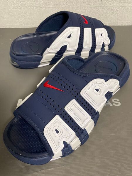 ナイキ NIKE AIR MORE UPTEMPO サンダル 27cm ネイビー/ホワイト