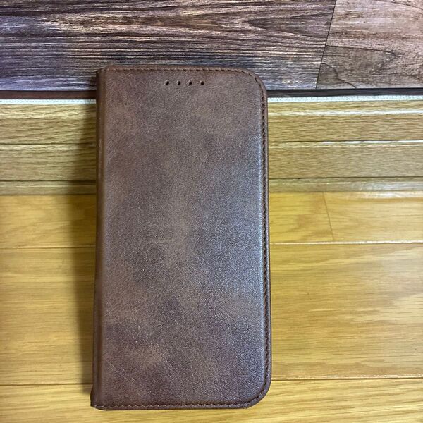 iPhone13/14用 手帳型ケース ブラウン 中古品 おまけ付き♪