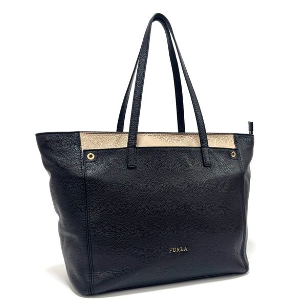 フルラ トートバッグ ビジネスバッグ 肩掛け鞄 ブラック 黒 ベージュ レザー A4 FURLA