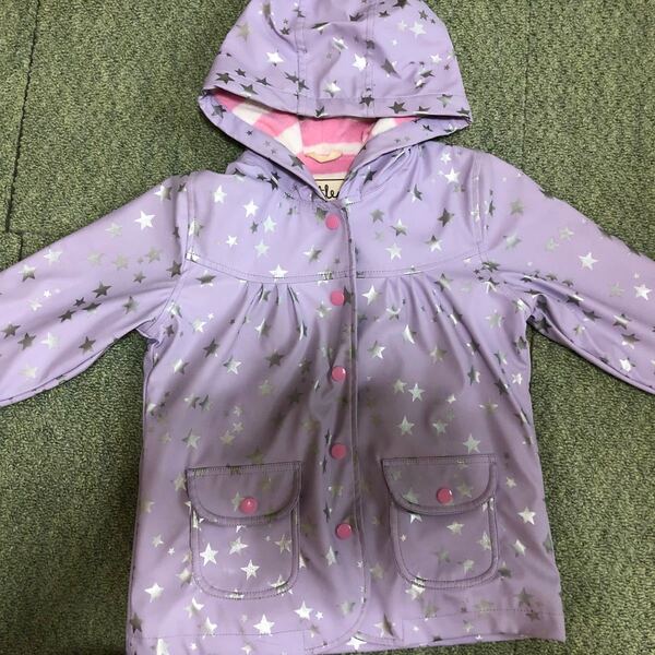 レインコート hatleyハットレイ 星柄ラベンダー3Y 97センチ 子供服キッズ 雨具