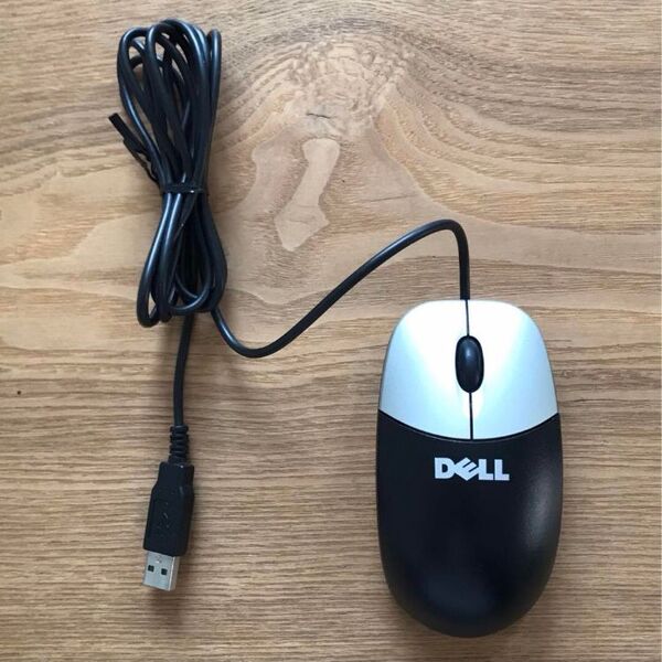 DELL デル USB 有線マウス 光学式マウス MO56UOA ブラック&シルバー 純正品