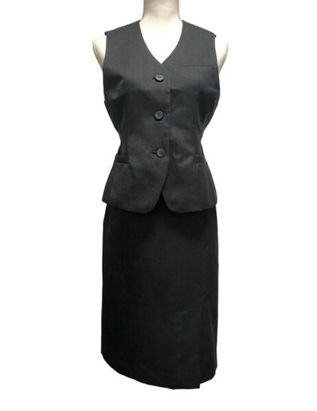 三越伊勢丹 新品 ベスト スカート セットアップ 事務服 オフィス グレー 7号 OL制服 女子社員制服 制服