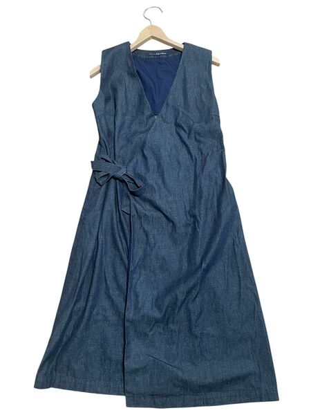 パラスパレス カシュクールワンピース コットン100% 日本製デニムワンピース インディゴブルー