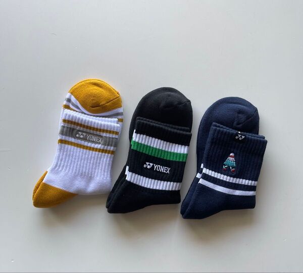 新品 YONEX ヨネックス 刺繍口ゴ スポーツ ソックス 3足 25-28cm