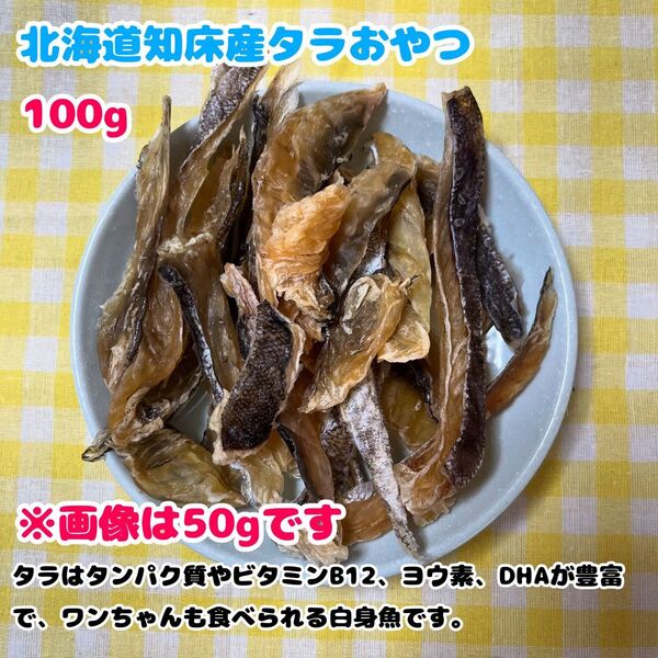 【北海道知床産無添加】鱈ジャーキー100g 犬 おやつ
