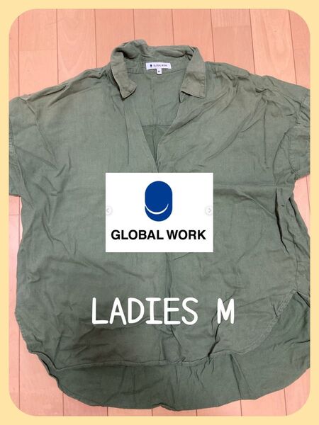 GLOBAL WORK(グローバルワーク)半袖プルオーバーシャツ レディース Mサイズ