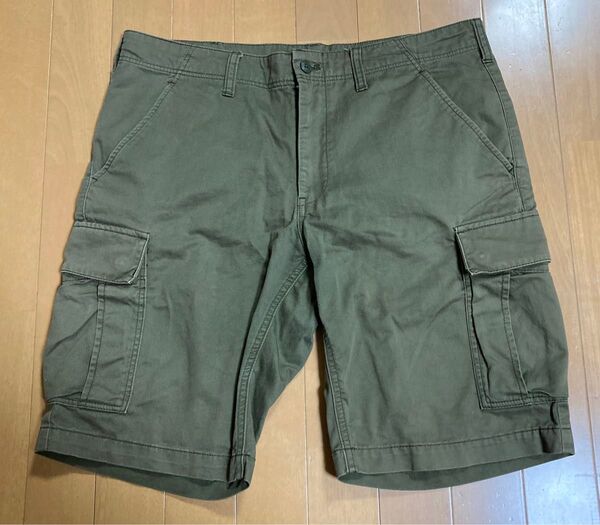 無印良品 カーゴハーフパンツ カーキ メンズ Lサイズ