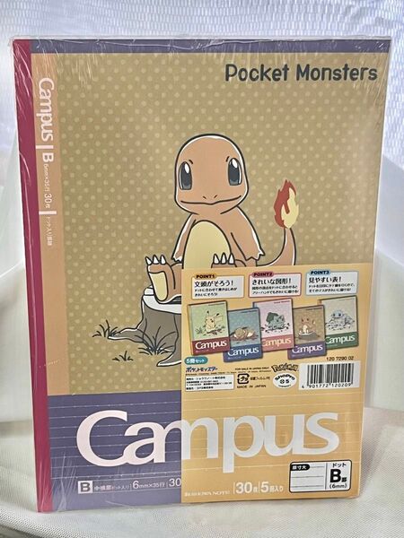 【新品未開封】ポケモンキャンパスノート5冊パック&ポケモンクリアファイル