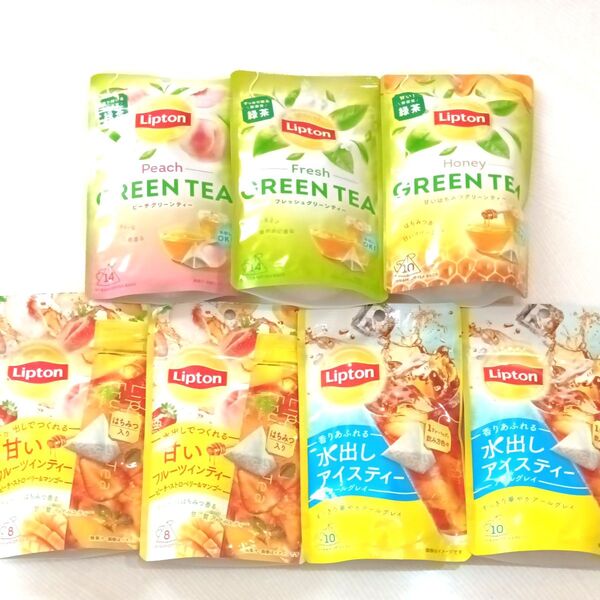 Lipton リプトン 水出しアイスティー フレーバーティーバッグセット♪5種類 グリーンティー 緑茶 はちみつ紅茶他