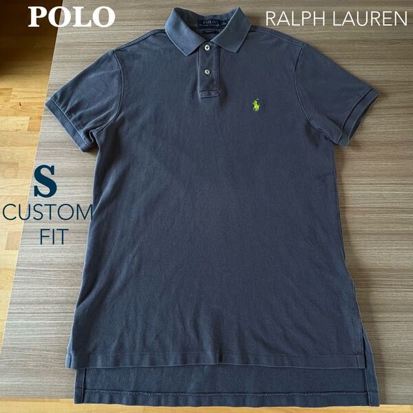 POLO RALPHLAUREN ポロラルフローレン ラルフローレン ポロシャツ グレー ダークグレー カスタムフィット S