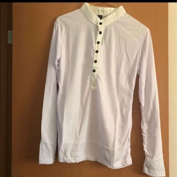 長袖Tシャツ ロンT 白 ボタン付き トップス メンズ 即時発送可 新品未使用