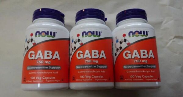 3個 GABA 750mg 100粒 NOW FOODS ナウフーズ ガンマ アミノ酪酸 ギャバ サプリメント 睡眠改善 サプリ
