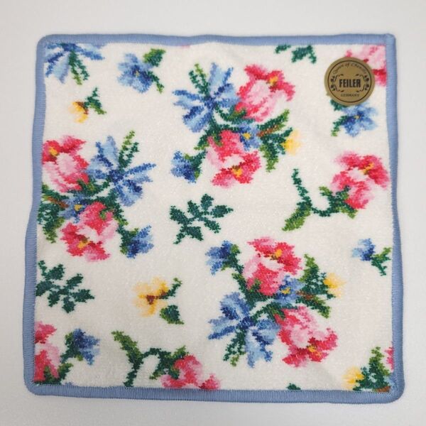 FEILER 新品 フェイラー タオルハンカチ ハンカチ シュニール織 花柄 ベルフラワー 25x25cm