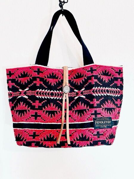 PENDLETON ペンドルトン トートバッグ ネイティブ柄 スパイダーロック柄 コンチョボタン