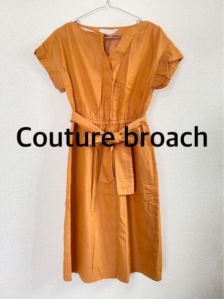 クチュールブローチ couturebroach ワンピース 辛子色 半袖ワンピース ノースリーブ
