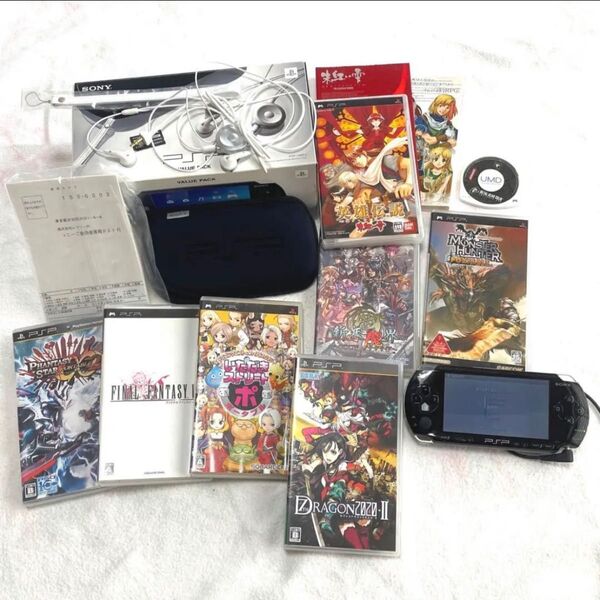PSP本体 PSP-1000 ソフト8個《箱・備品付き》携帯用ゲーム機