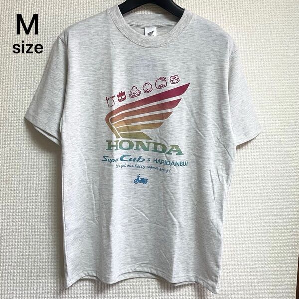 未使用タグ付き Mサイズ ホンダ×サンリオコラボ 半袖Tシャツ カットソー グレー プリント 男女兼用 ユニセックス