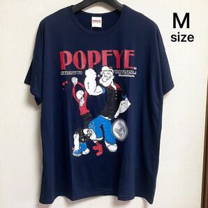 未使用タグ付き Mサイズ ビッグシルエット ポパイ 半袖プリントTシャツ ネイビー ユニセックス 男女兼用