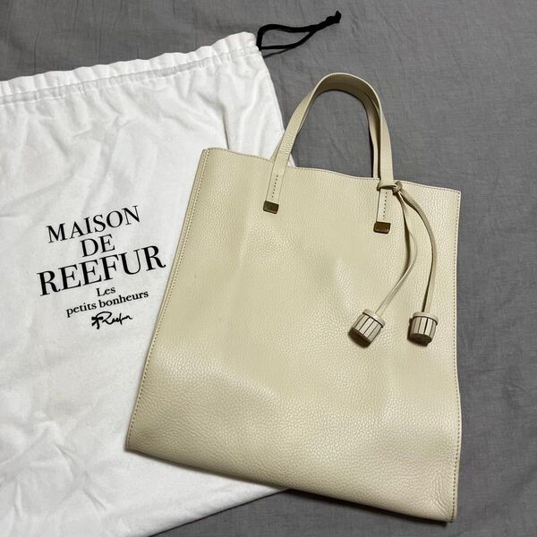 MAISON DE REEFUR レザー トートバッグ ベージュ