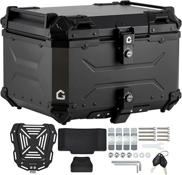 【未使用】ガービー(Garvee) バイク用リアボックス トップケース バイク ケース ボックス 55L (ブラック 55L)
