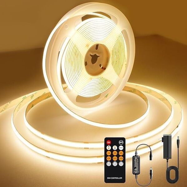 【未使用】COB LEDテープライト5m 24V 電球色 3000K 高輝度 調光可能 高密度 フレキシブル LEDテープライト