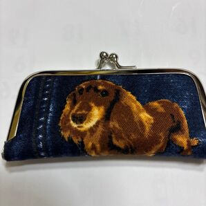 ダックス がま口 印鑑ケース 大きめ ハンドメイド 犬 コインケース 小物入れにも!