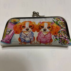 キャバリア 香水柄 がま口印鑑ケース ハンドメイド 犬 コインケース 小物入れにも!