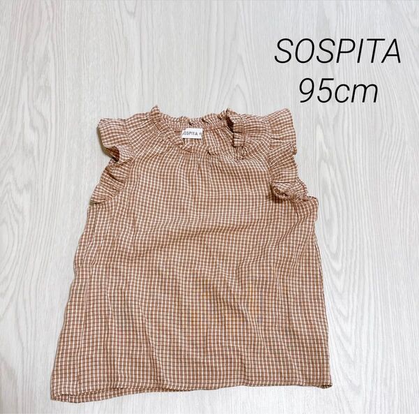 ノースリーブカットソーフリル チェック 95cm