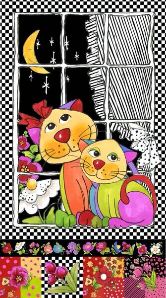 SAKANA雑貨&ハンドメイド様ご専用 ロラライハリス生地 Kitty Couple Panel
