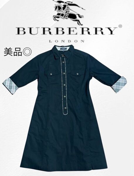 美品◎バーバリーロンドンBURBERRY 160cm 大人も◎シャツワンピース ノバチェック キッズ レディース