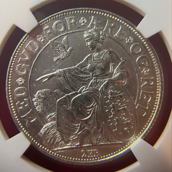 【NGC UNC D】1903P GJ デンマーク王国 2K銀貨 統治40周年 未使用 古銭 貨幣 硬貨 銀貨