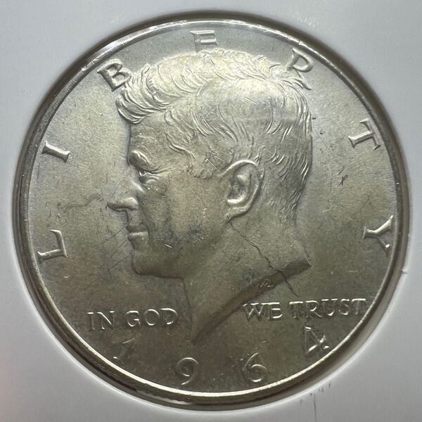 アメリカ ハーフダラー 銀貨 ケネディ 1964年 50セント銀貨 美品