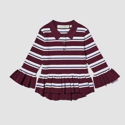 【新品】GU ボーダーリブポロセーター by rokh ニット 七分袖 ロク M