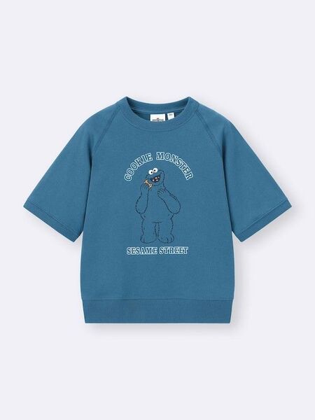【新品】GU クッキーモンスター Tシャツ 160 Sesame Street スウェT トレーナー 半袖 半袖スウェット
